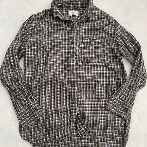 Tops - American Eagle Plaid Flannel Long Sleeve Women's XXS Oversized Fall Western Cold